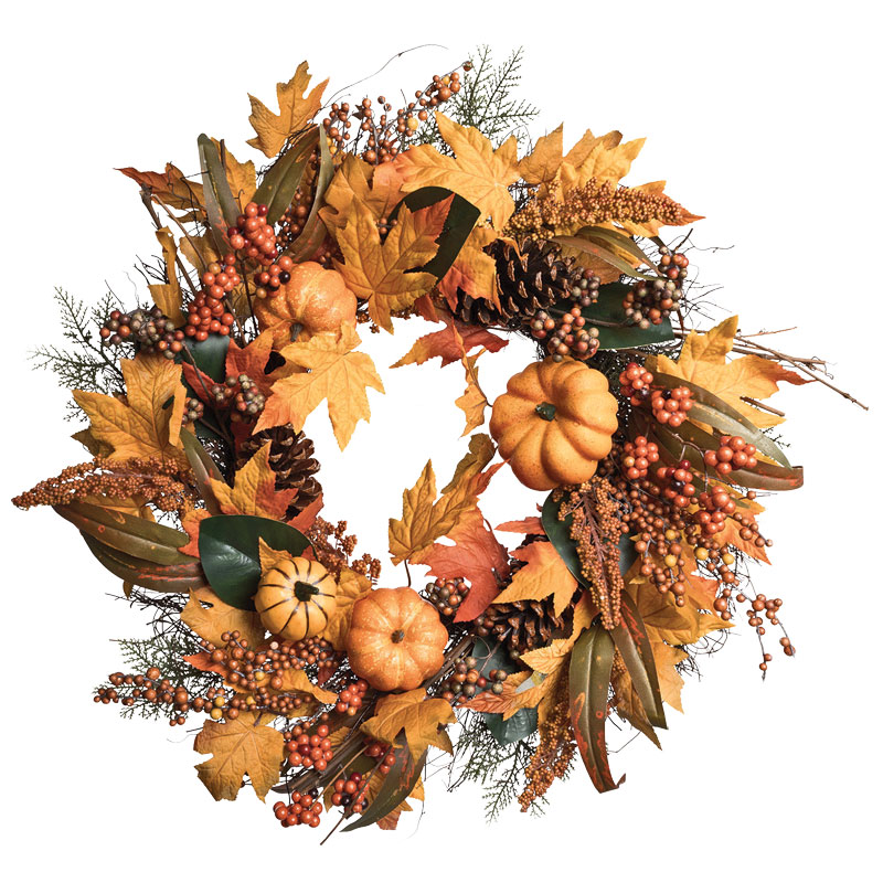 Celebrations® LED Pre-lit 24" Orange & Yellow Fall Wreath